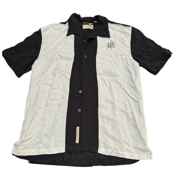CUBAVERA BLACK AND WHITE BUTTON DOWN SHORT SIZE SMALL | W1 - Picture 1 of 5